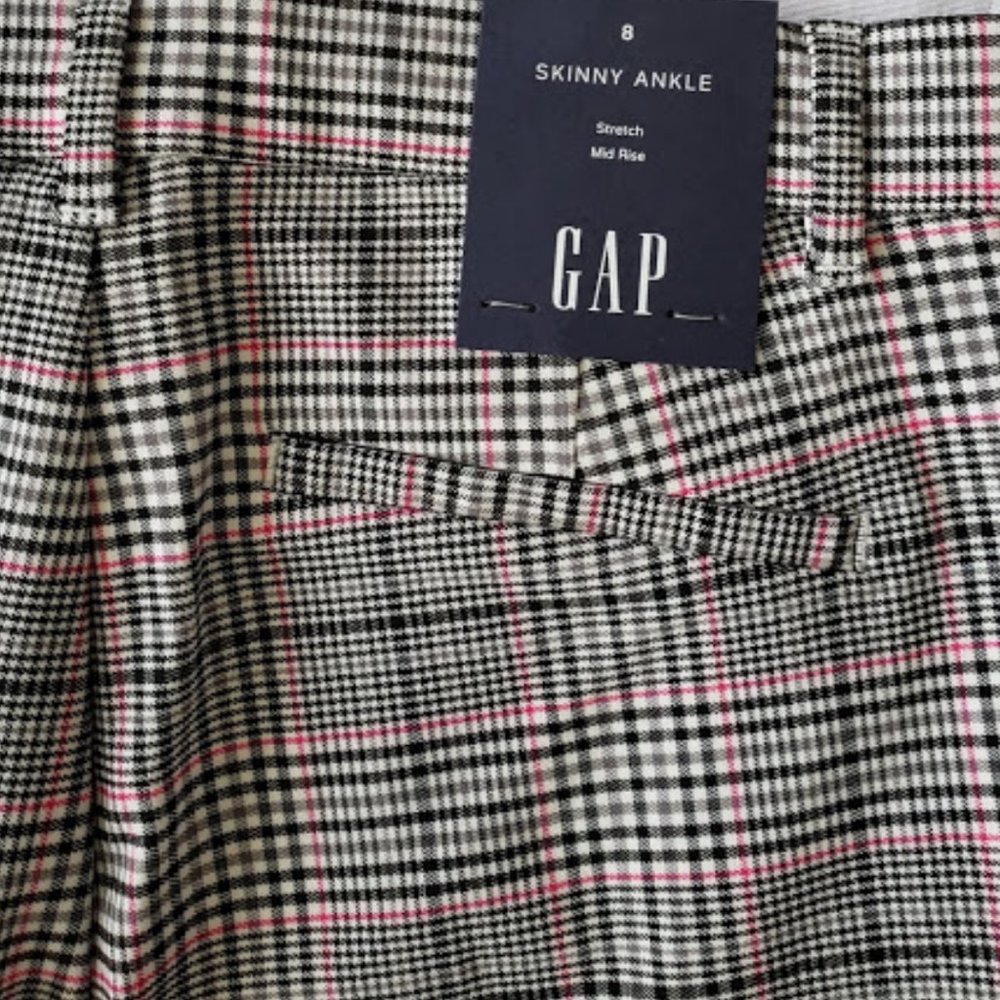 Gap Skinny Ankle Pants Bi-Strength, Gray Plaid - Picture 8 of 12